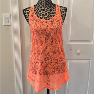 Miken Mesh Floral Racerback Swimwear Coverup Medium New